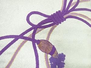 アンティーク　組紐模様刺繍名古屋帯